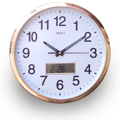 常勝鐘表廠方形日歷掛鐘 電鍍邊框與耐沖塑料的匠心結(jié)合